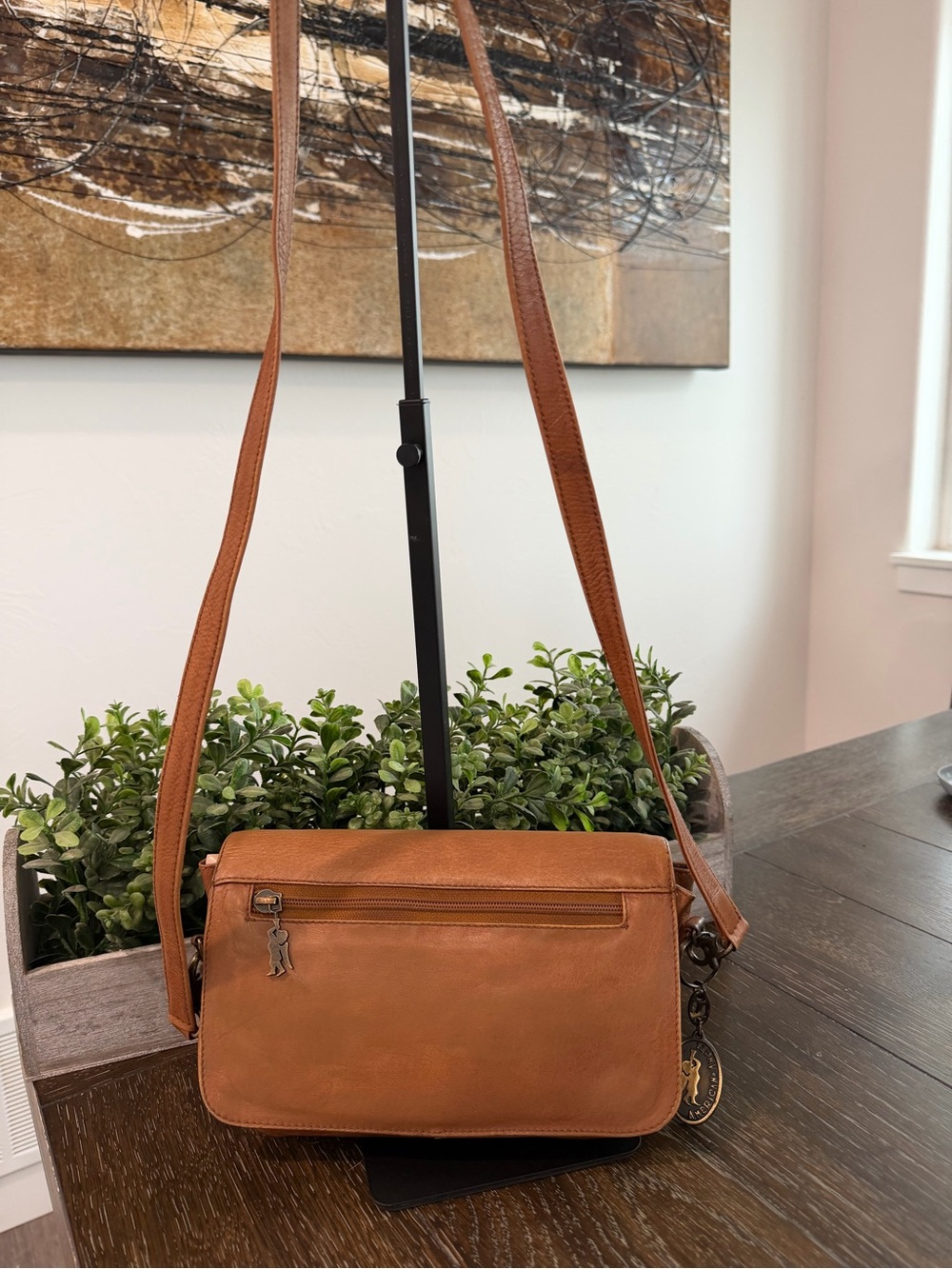 American Angel Camel Leather Shoulder Crossbody Bag - Picture 7 of 9